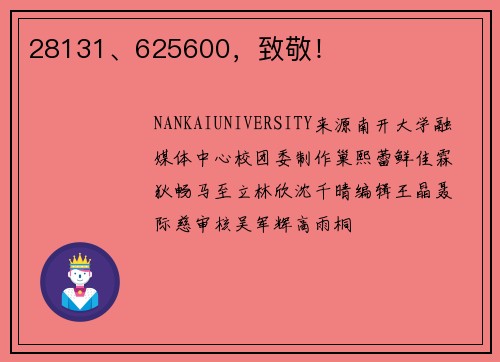 28131、625600，致敬！